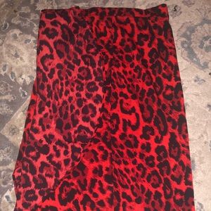 Red and black leopard skirt